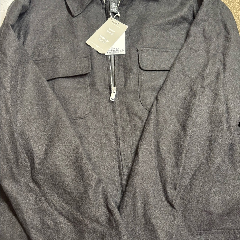 H&M Dark Gray Lightweight Shirt Jacket